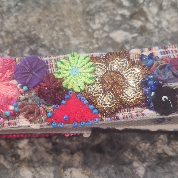 Colorful Floral Embroidered Belt with Tassel - Picture 7 of 14